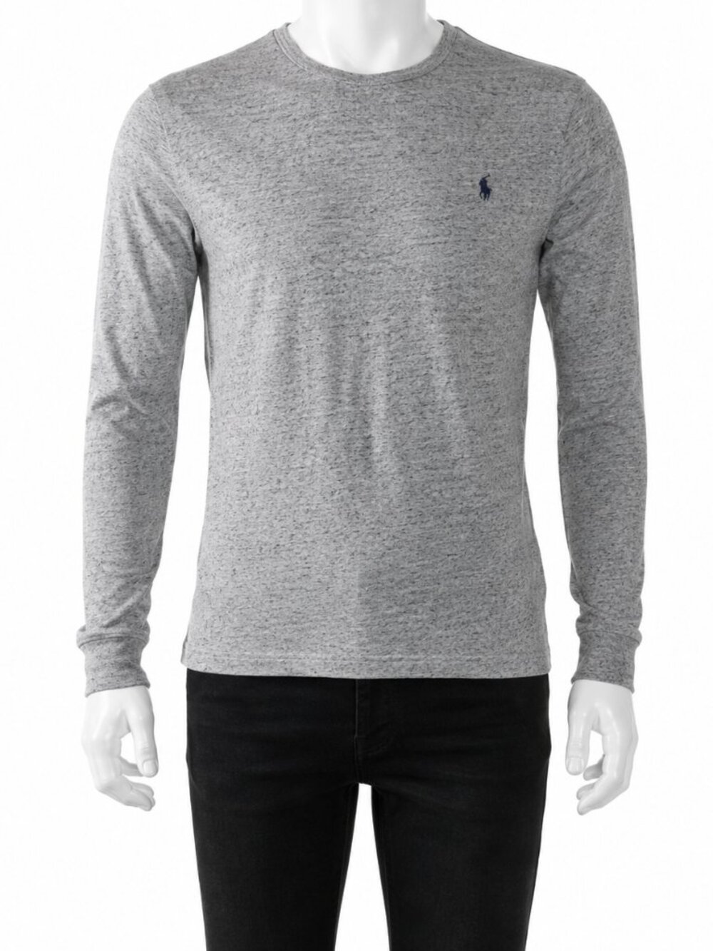 Polo Ralph Lauren Men's Medium T-Shirt Gray Heather Long Sleeve Pony Logo